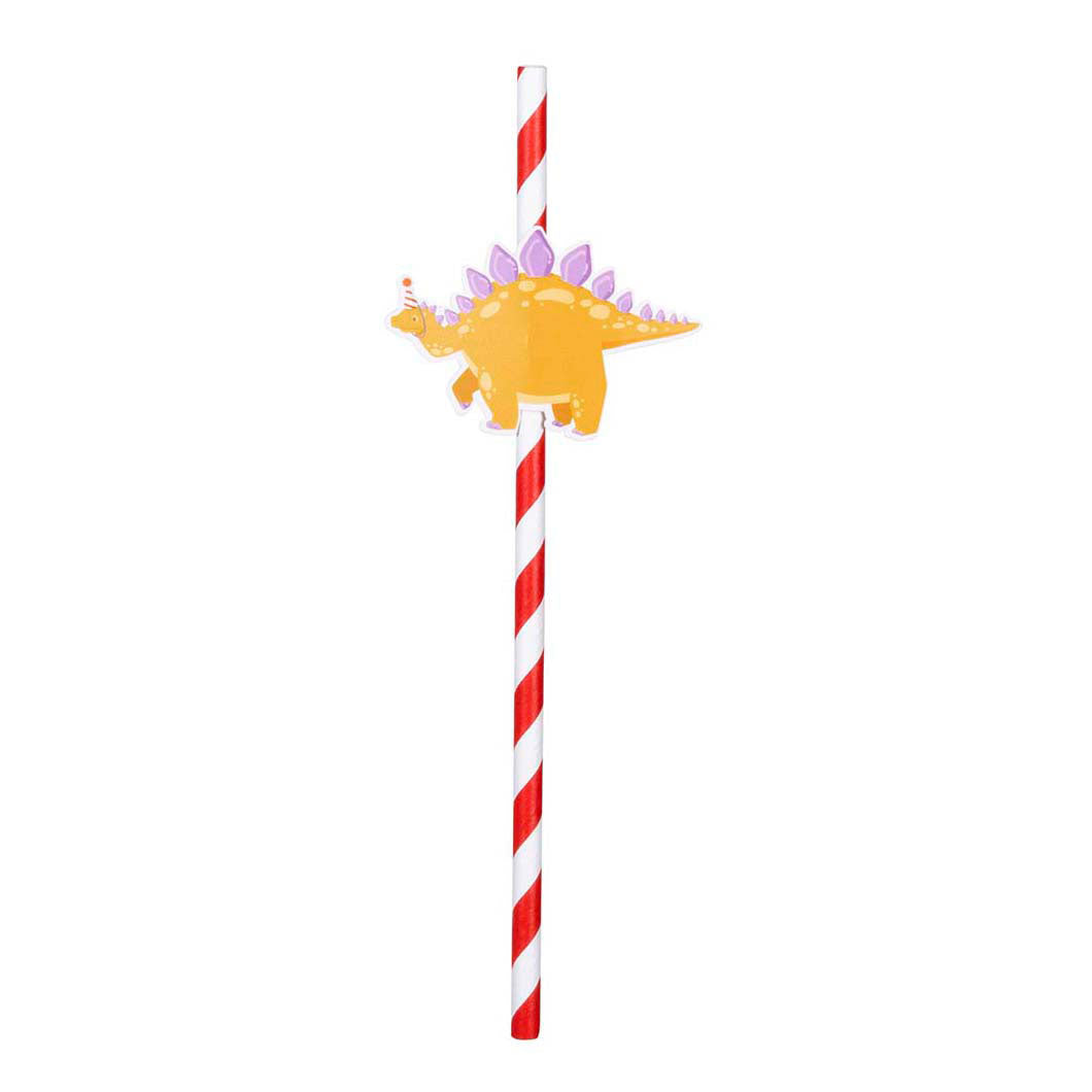 Boland papieren rietjes dino party 3 designs set a 6 stuks 20cm