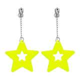 Boland oorbellen neon geel - afbeelding 1
