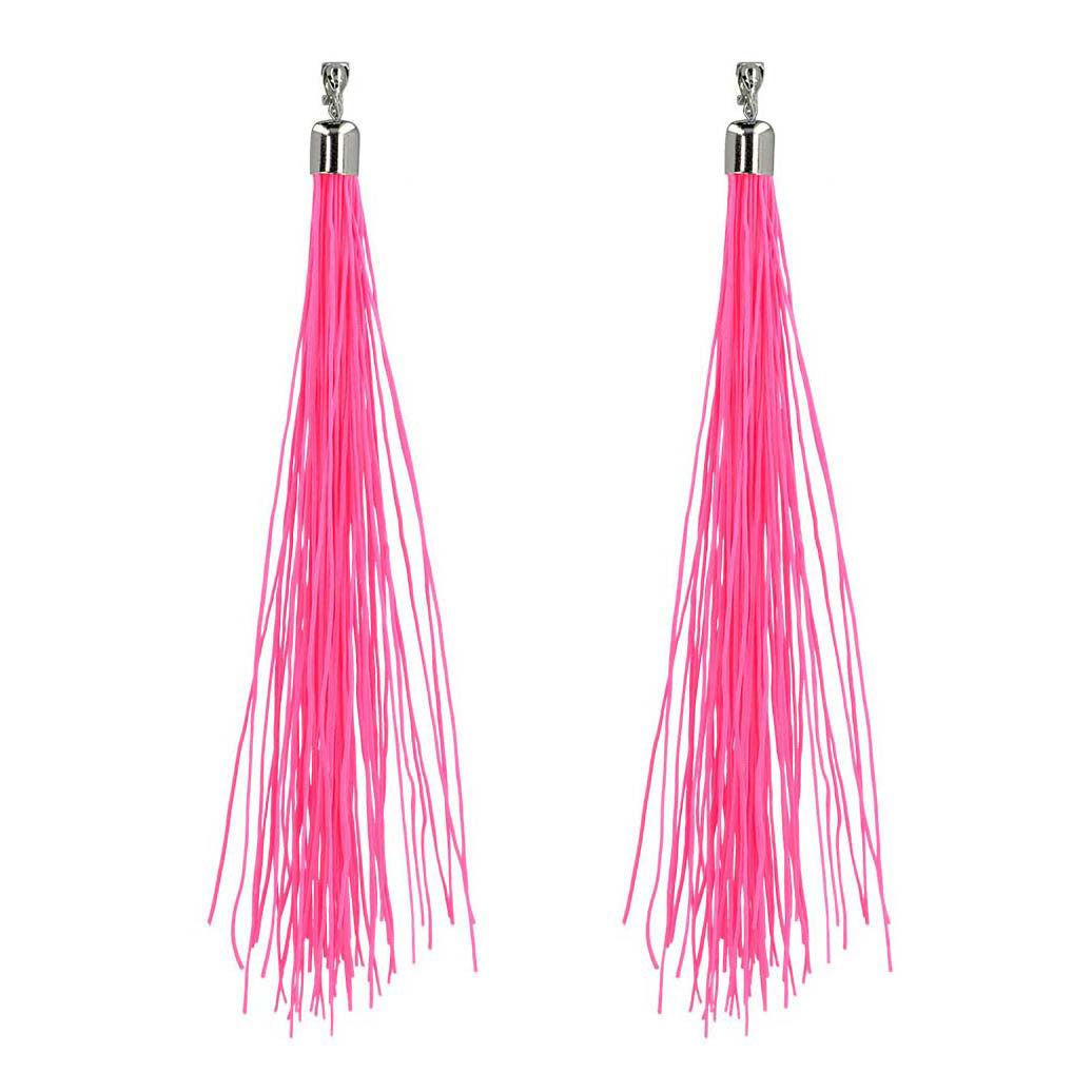 Boland oorbellen festival neon roze, 20cm