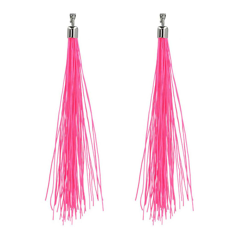 Boland oorbellen festival neon roze, 20cm