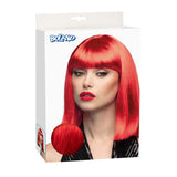 Boland pruik dance neon rood - afbeelding 1