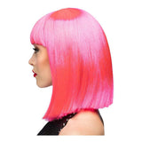 Boland pruik dance neon roze - afbeelding 3