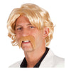 Boland blonde pruik met snor