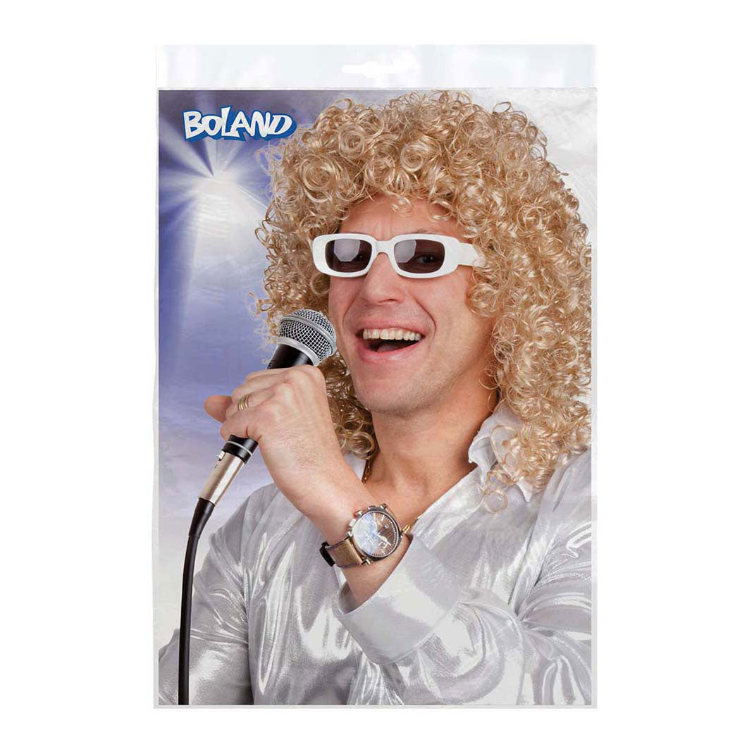 Boland pruik met bril