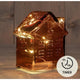 Anna's collection 10led huisje glas 3xaaa batterij met timer 12,5x7,5xh14cm bordeaux
