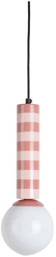 Leitmotiv hanglamp rayado - roze - 12x12x38cm - modern - hanglampen eetkamer, slaapkamer, woonkamer