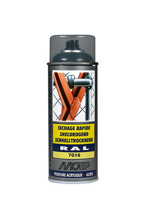 Motip industrial acryllak hoogglans ral 7016 antraciet grijs - 400 ml.