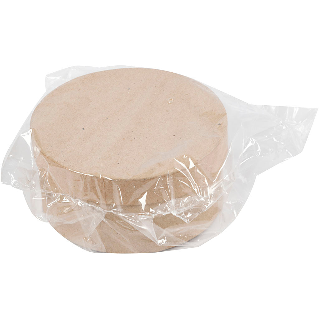Creativ company papier maché ronde dozen 3 stuks h: 5+6,5+7,5 cm