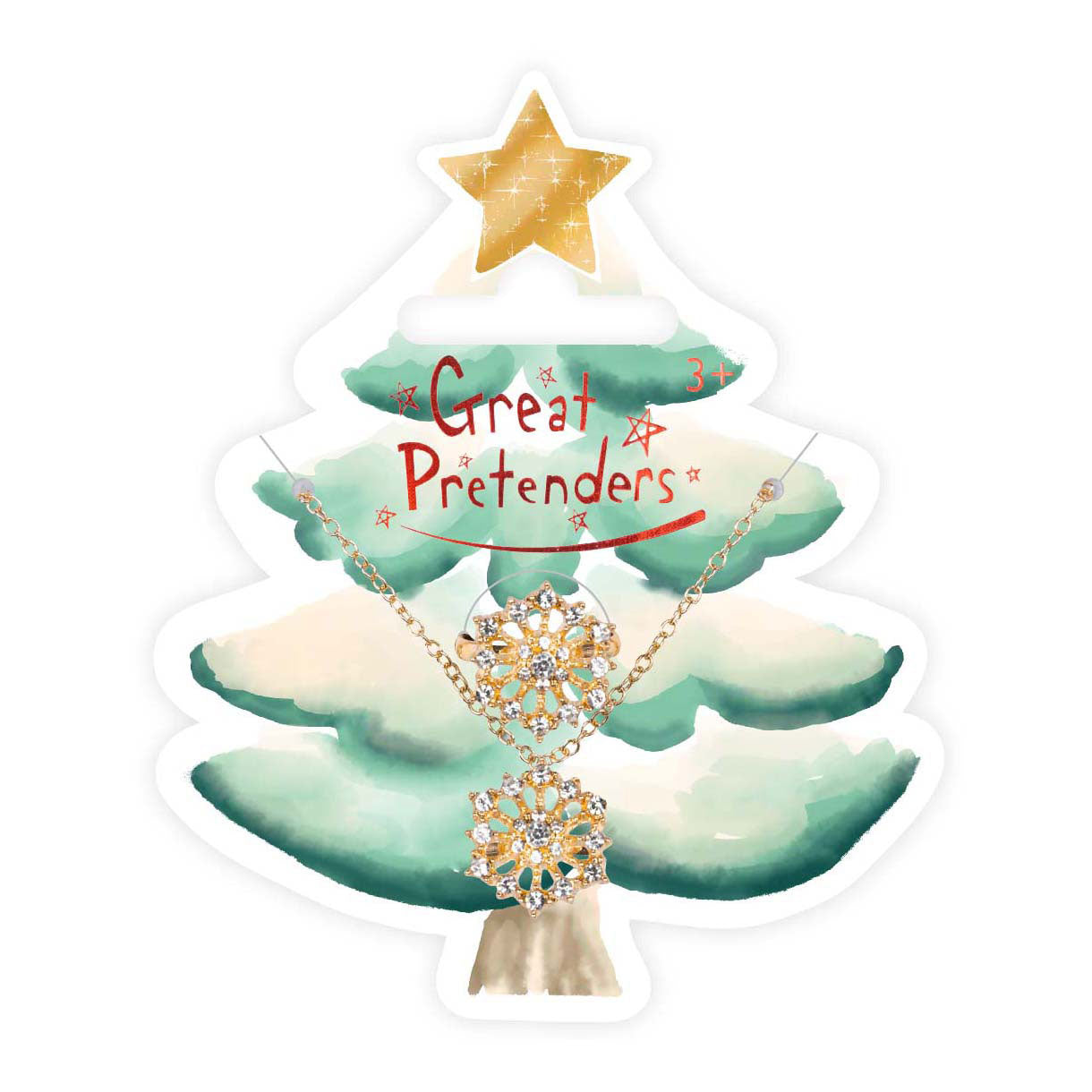 Great pretenders snowflake ketting en ring set - 2st.