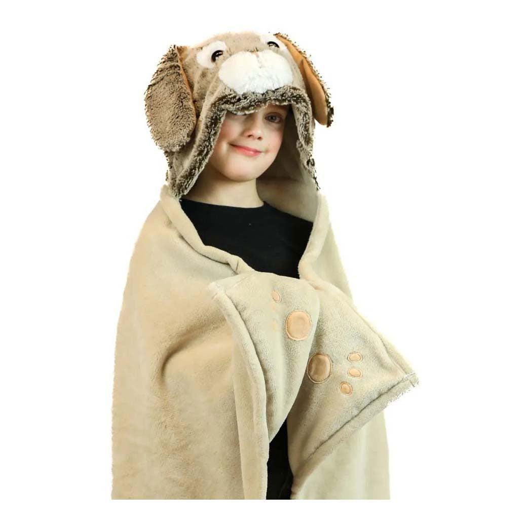 Noxxiez knuffeldeken met capuchon konijn, 130x100cm