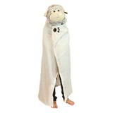 Noxxiez knuffeldeken met capuchon schaap, 130x100cm - afbeelding 1