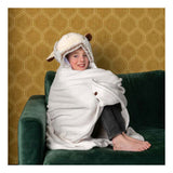 Noxxiez knuffeldeken met capuchon schaap, 130x100cm - afbeelding 3