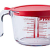 Pyrex maatbeker glas met deksel 1l