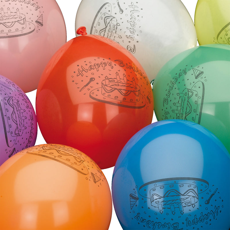Haza witbaard ballonnen happy birthday, 10st.