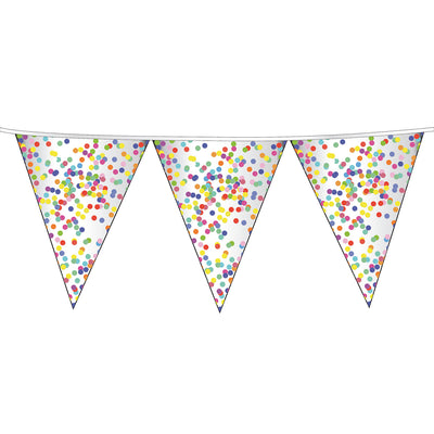 Haza witbaard vlaggenlijn confetti, 6mtr.