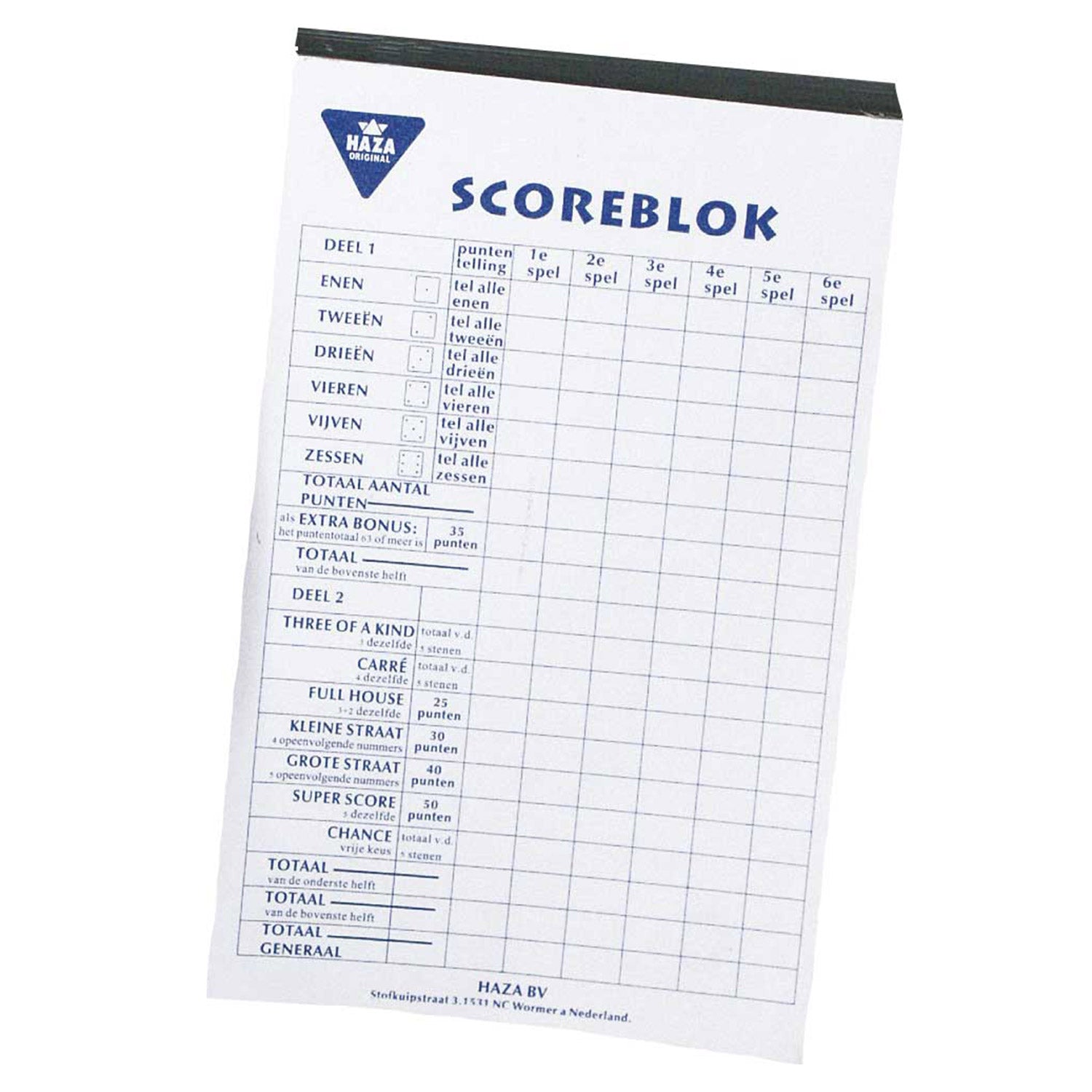 Haza witbaard scoreblok, 250 vellen