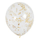 Haza witbaard confetti ballonnen goud, 6st.