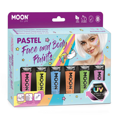 Haza witbaard face body paint schminkset - pastel neon