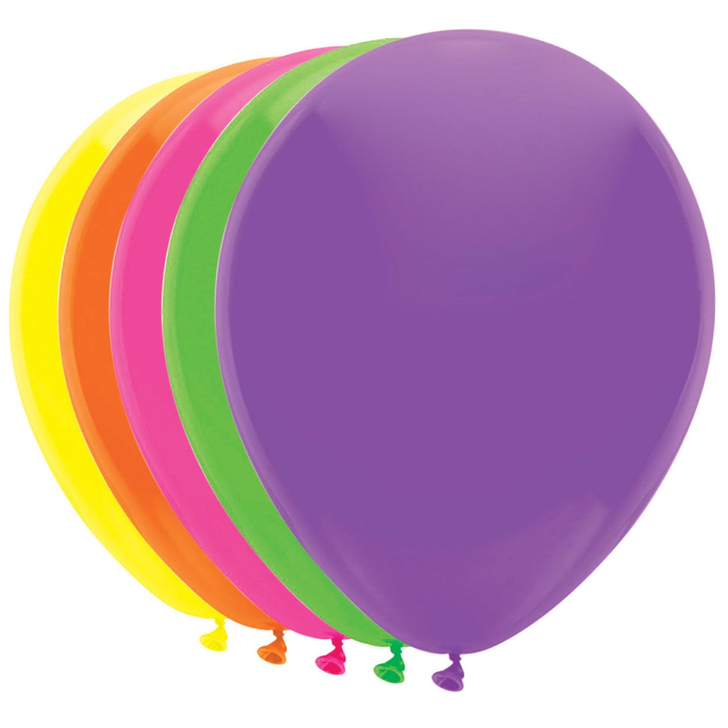 Haza witbaard ballonnen 5 neonkleuren, 10st.