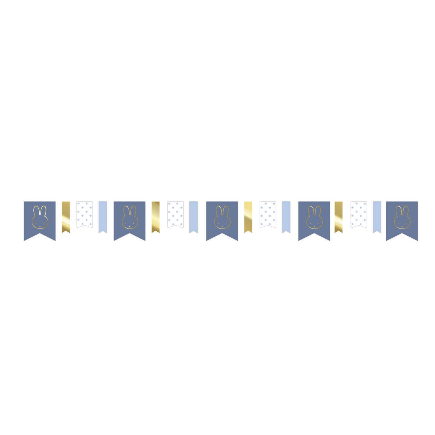 Haza witbaard nijntje slinger blauw, 4mtr.
