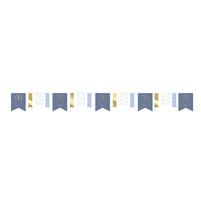 Haza witbaard nijntje slinger blauw, 4mtr.