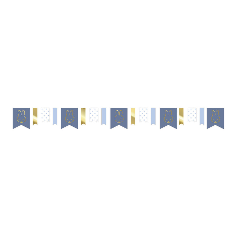 Haza witbaard nijntje slinger blauw, 4mtr.