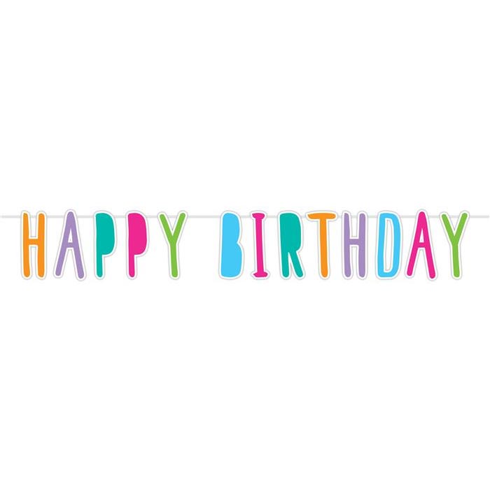 Haza witbaard letterslinger happy birthday, 6mtr.