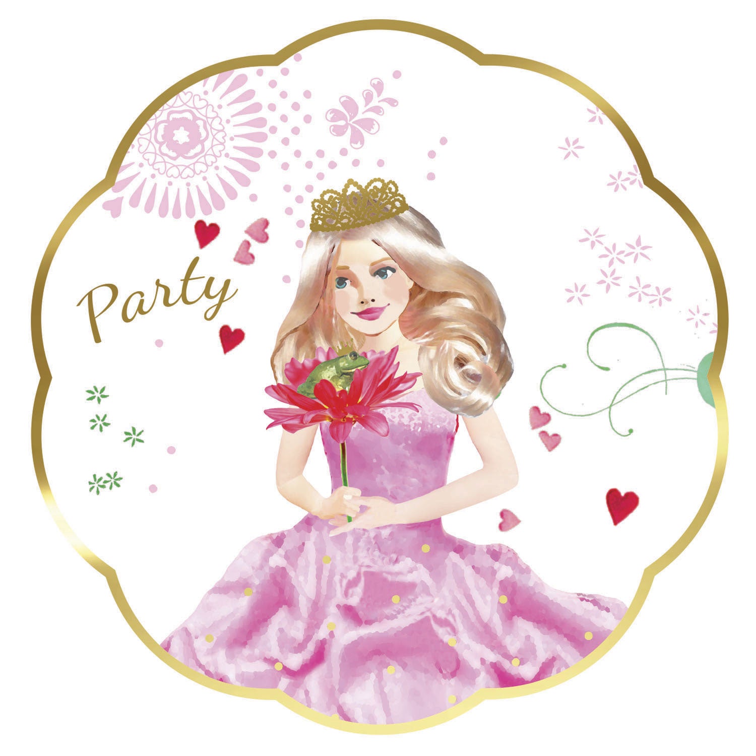 Haza witbaard uitnodigingen prinses, 6st.