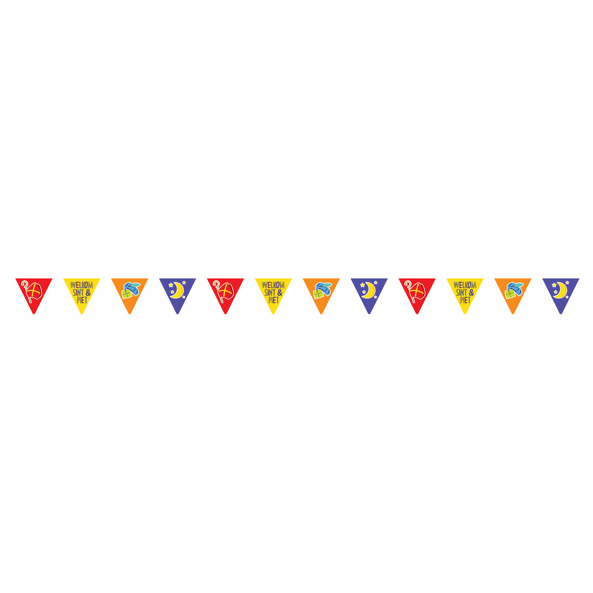 Haza witbaard papieren vlaggenlijn sinterklaas, 6mtr.