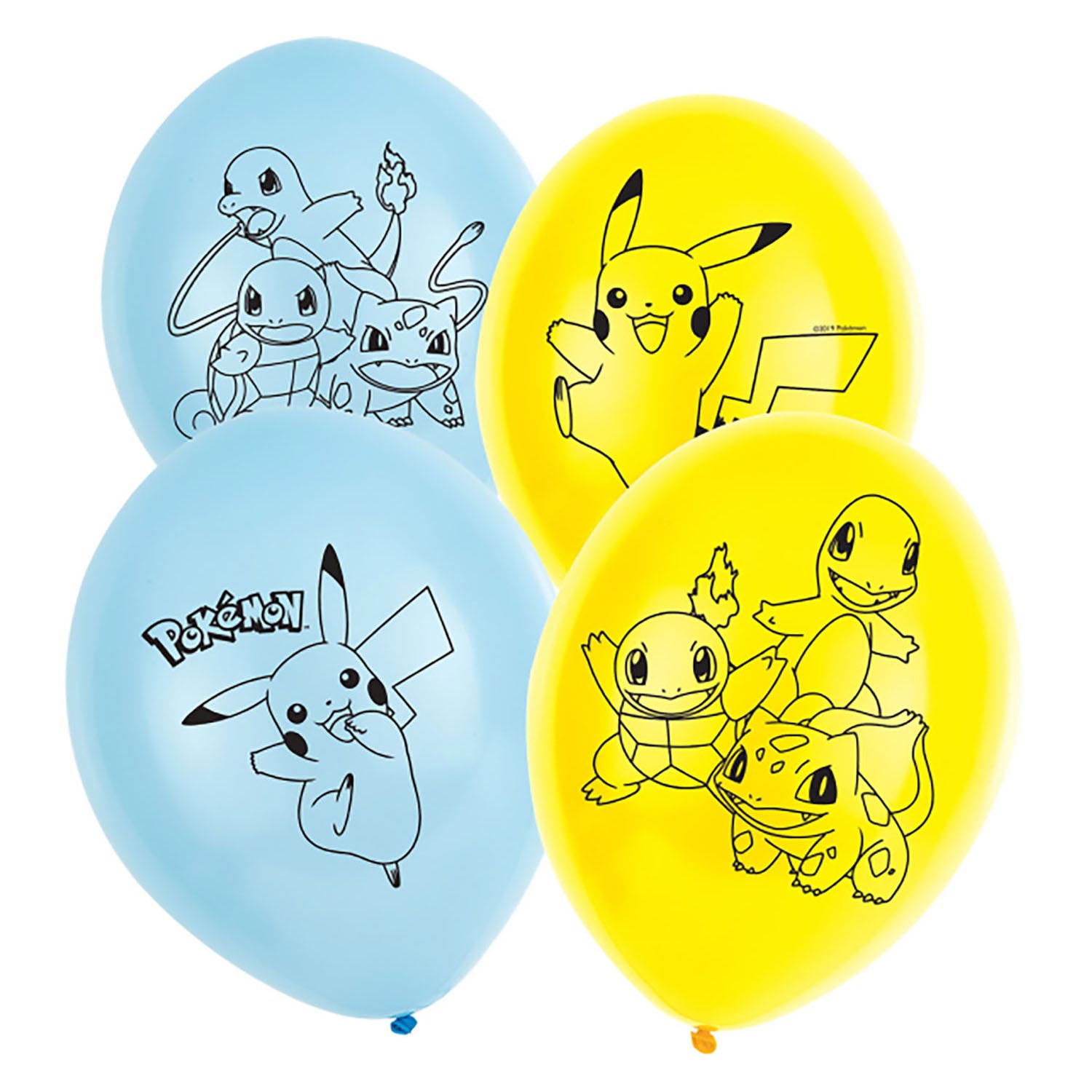 Haza witbaard pokemon ballonnen, 6st.