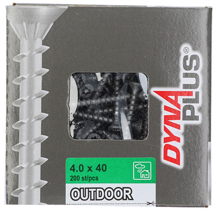 Dynaplus unischroef spaanplaatschroef ar-coating platkop voldraad torx tx20 4.0x40 | 200 stuks - 0281.08.25601