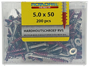 Rotadrill 1040037 - hardhoutschroef zelfb.sppls.rvs t25 5.0x50mm (200) | 4 stuks - afbeelding 3