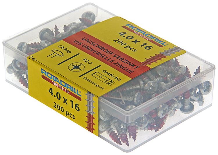 Rotadrill 1040028 - universeelschroef ckpzd vz 4.0x16mm (200) | 4 stuks