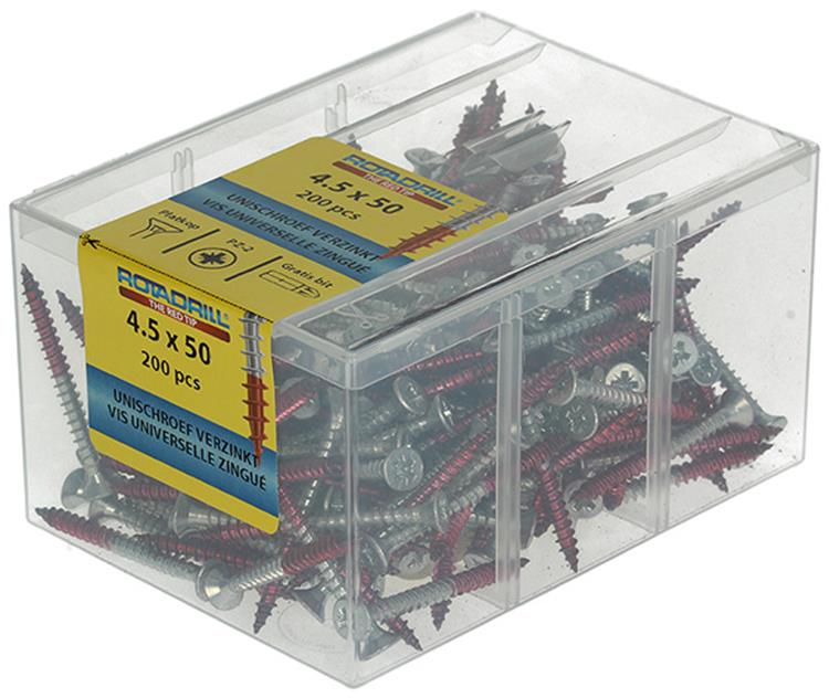 Rotadrill 1040024 - universeelschroef vkpzd vz 4.5x50mm (200) | 4 stuks
