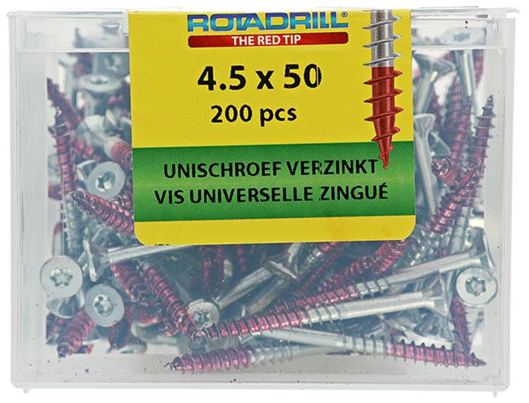 Rotadrill 1039998 - universeelschroef vktx vz 4.5x50mm (200) | 4 stuks