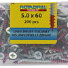 Rotadrill 1039981 - universeelschroef vkpzd vz 5.0x60mm (200) | 4 stuks