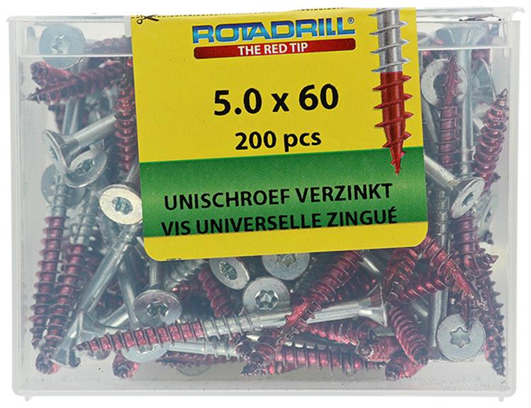 Rotadrill 1040000 - universeelschroef vktx vz 5.0x60mm (200) | 4 stuks