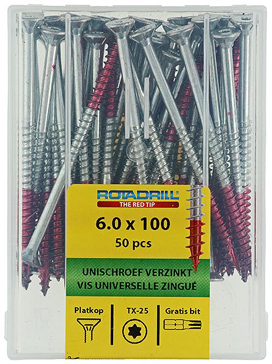 Rotadrill 1040004 - universeelschroef vktx vz 6.0x100mm (50) | 4 stuks