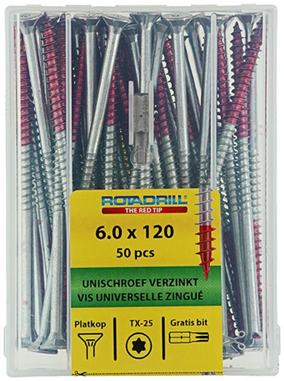 Rotadrill 1040005 - universeelschroef vktx vz 6.0x120mm (50) | 4 stuks