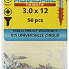 Rotadrill 1039768 - universeelschroef vk pzd vz 3.0x12mm (50) | 6 stuks