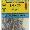 Rotadrill 1039769 - universeelschroef vk pzd vz 3.0x20mm (45) | 6 stuks