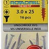 Rotadrill 1039850 - universeelschroef vk pzd rvs-a2 3.0x25mm (16) | 6 stuks