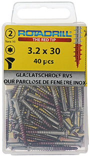 Rotadrill 1039915 - glaslatschroef lk torx rvs-410 3.2x30mm (40) | 6 stuks - afbeelding 2