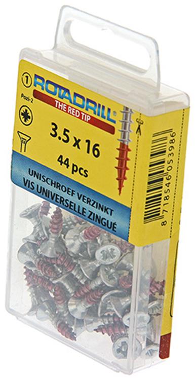 Rotadrill 1039772 - universeelschroef vk pzd vz 3.5x16mm (44) | 6 stuks