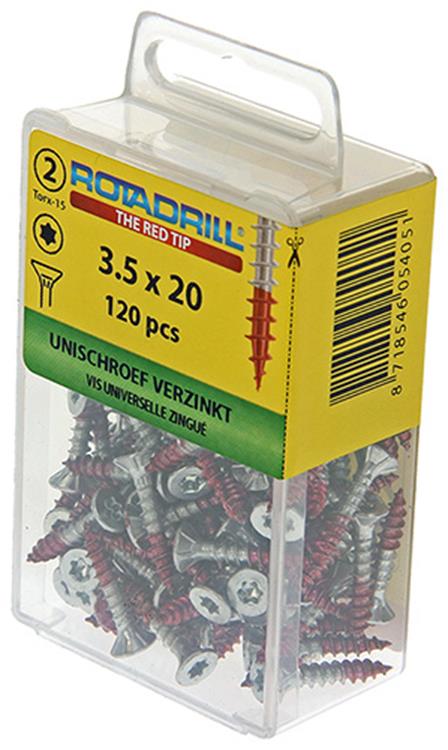 Rotadrill 1039927 - universeelschroef vktx vz 3.5x20mm (120) | 6 stuks