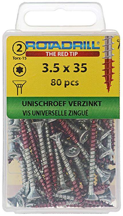 Rotadrill 1039930 - universeelschroef vktx vz 3.5x35mm (80) | 6 stuks