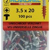 Rotadrill 1039827 - universeelschroef ck pzd vz 3.5x20mm (100) | 6 stuks