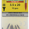 Rotadrill 1039853 - universeelschroef vk pzd rvs-a2 3.5x20mm (15) | 6 stuks