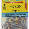 Rotadrill 1039775 - universeelschroef vk pzd vz 4.0x20mm (34) | 6 stuks