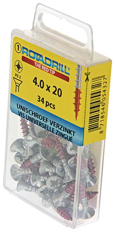 Rotadrill 1039775 - universeelschroef vk pzd vz 4.0x20mm (34) | 6 stuks